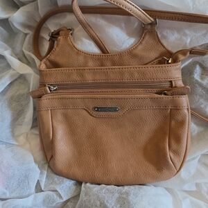 Multi- Sac  Tan Leather Crossbody Bag